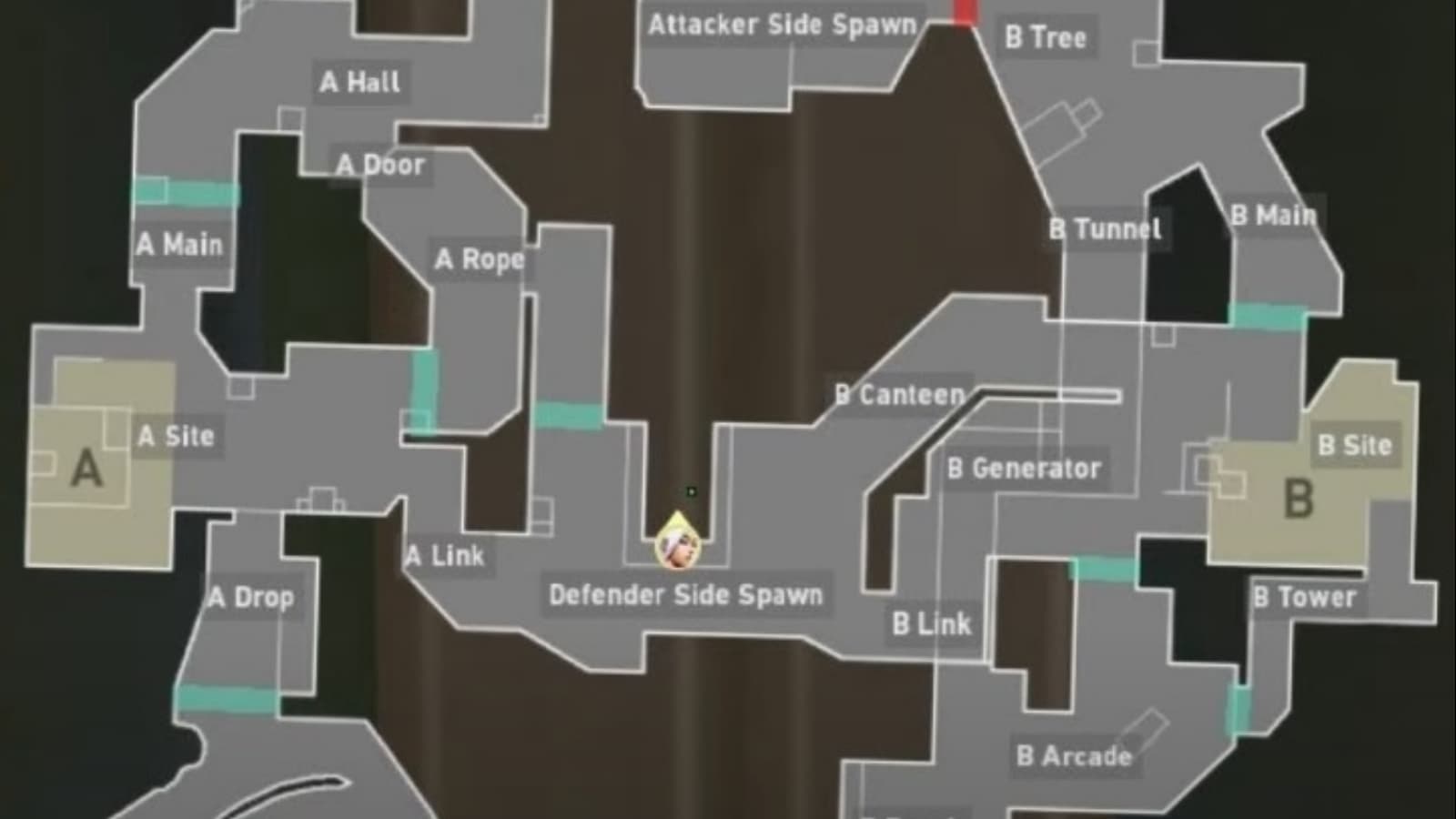 imagem de exemplo do minimap de um dos mapas de Valorant